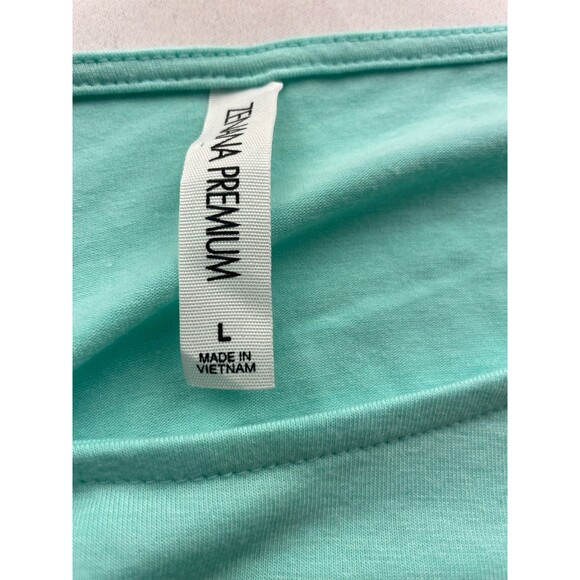 ZENANA Premium Tunic Top Womens Large Green Pleated Short Sleeve Side Pockets - Picture 3 of 5